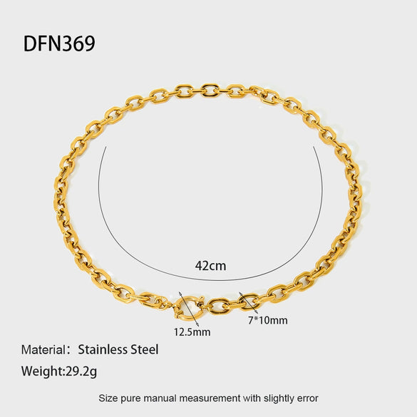 Wholesale Geometric Stainless Steel And Titanium Steel Gold Plated Necklace For Women