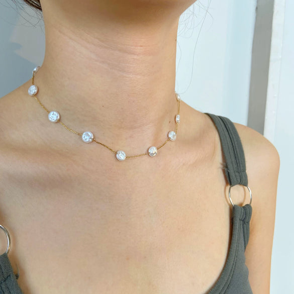 Wholesale Geometric Stainless Steel And Titanium Steel 18K Goldplated Necklace For Women
