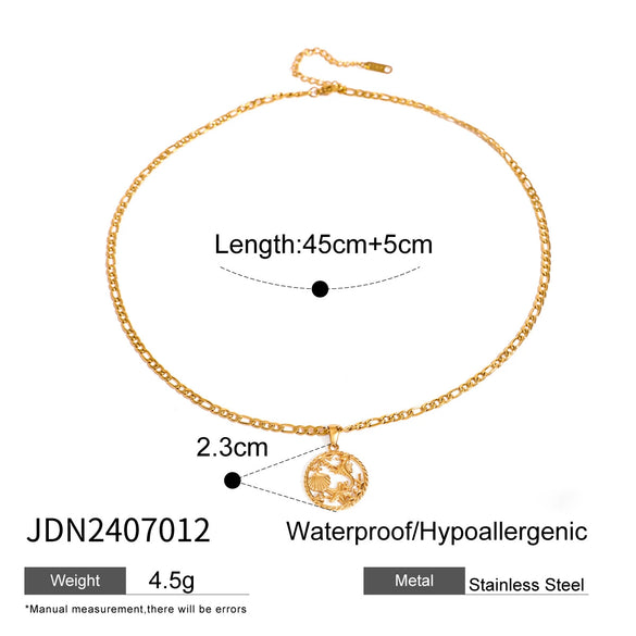 Wholesale Geometric Stainless Steel And Titanium Steel Starfish Pendant Necklace With Electroplating For Women