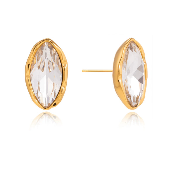 Wholesale Geometric Stainless Steel And Titanium Steel Vacuum Real Gold Plated Earrings For Women