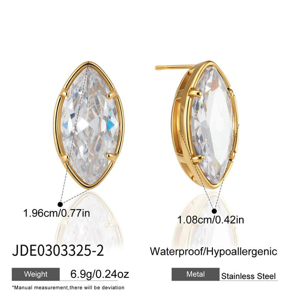 Wholesale Geometric Stainless Steel And Titanium Steel Vacuum Real Gold Plated Earrings For Women