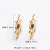 Wholesale Geometric Stainless Steel Antique Style Irregular Metal Alloy Opal Ear Studs Earrings With Electroplating