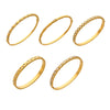 Wholesale Geometric Stainless Steel Bracelet Set With 5A Round Zirconia And Full Diamond Inlay 18K Gold Plated