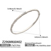 Wholesale Geometric Stainless Steel Bracelet Set With 5A Round Zirconia And Full Diamond Inlay 18K Gold Plated
