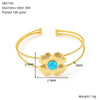 Wholesale Geometric Stainless Steel Bracelet Set With Precious Stones