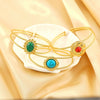 Wholesale Geometric Stainless Steel Bracelet Set With Precious Stones