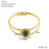 Wholesale Geometric Stainless Steel Bracelet Set With Precious Stones