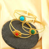 Wholesale Geometric Stainless Steel Bracelet Set With Precious Stones
