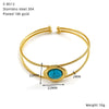 Wholesale Geometric Stainless Steel Bracelet Set With Precious Stones