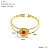 Wholesale Geometric Stainless Steel Bracelet Set With Precious Stones