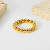 Wholesale Geometric Stainless Steel Braided Twist Ring 18K Gold Plated Women's Jewelry Accessory