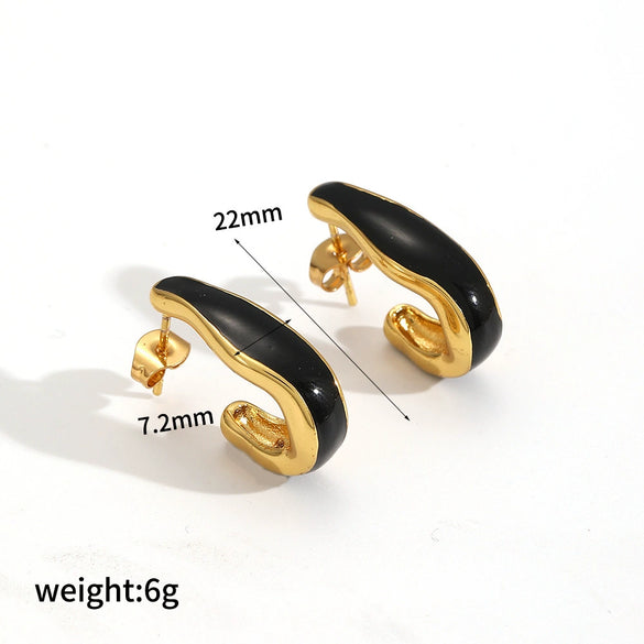 Wholesale Geometric Stainless Steel Earrings For Women 18K Gold Plated