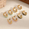 Wholesale Geometric Stainless Steel Earrings For Women 18K Gold Plated