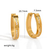Wholesale Geometric Stainless Steel Earrings With Diamonds Vacuum Real Gold Plated For Women