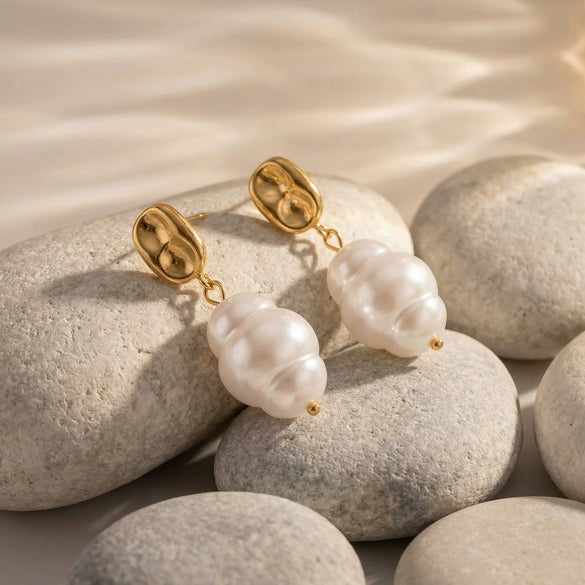 Wholesale Geometric Stainless Steel Earrings With 18K Gold Pvd Plating For Women
