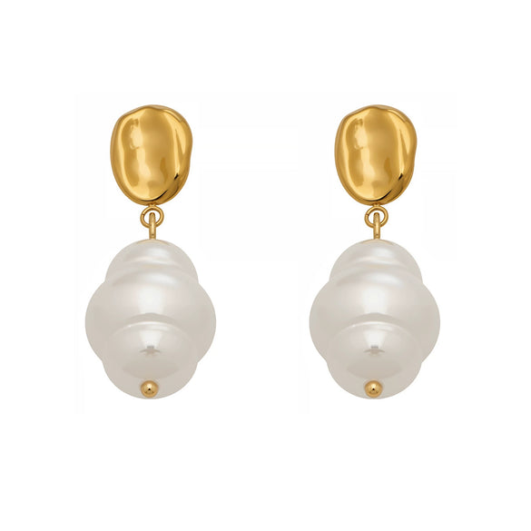 Wholesale Geometric Stainless Steel Earrings With 18K Gold Pvd Plating For Women