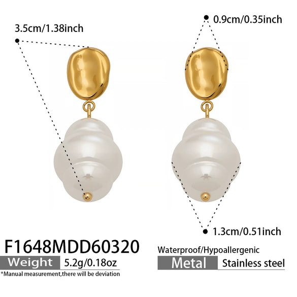 Wholesale Geometric Stainless Steel Earrings With 18K Gold Pvd Plating For Women