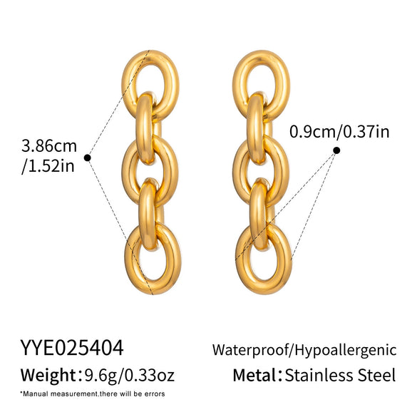Wholesale Geometric Stainless Steel Earrings With Pvd Furnace Vacuum Real Gold Plating For Women