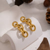 Wholesale Geometric Stainless Steel Earrings With Pvd Furnace Vacuum Real Gold Plating For Women