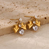 Wholesale Geometric Stainless Steel Electroplated Bow Design Earrings For Women