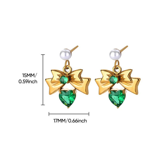 Wholesale Geometric Stainless Steel Electroplated Bow Design Earrings For Women