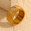 Wholesale Geometric Stainless Steel Electroplated Bracelet And Ring For Women