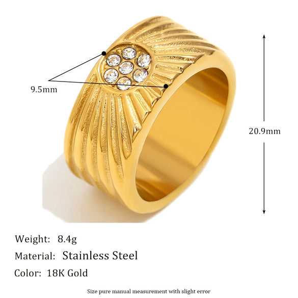 Wholesale Geometric Stainless Steel Electroplated Bracelet And Ring For Women