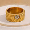 Wholesale Geometric Stainless Steel Electroplated Bracelet And Ring For Women