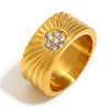 Wholesale Geometric Stainless Steel Electroplated Bracelet And Ring For Women