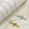 Wholesale Geometric Stainless Steel Electroplated Cross Necklace For Couples