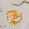 Wholesale Geometric Stainless Steel Electroplated Devil's Eye Ring For Women