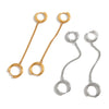 Wholesale Geometric Stainless Steel Electroplated Double Ring Tassel Ear Clips Jewelry For Women