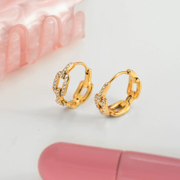 Wholesale Geometric Stainless Steel Electroplated Earrings For Women Light Luxury Style