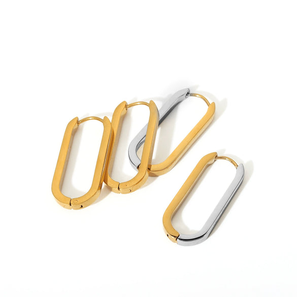 Wholesale Geometric Stainless Steel Electroplated Earrings For Women