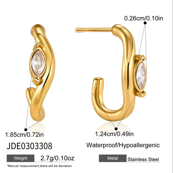 Wholesale Geometric Stainless Steel Electroplated Earrings For Women