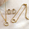 Wholesale Geometric Stainless Steel Electroplated Earrings Necklaces And Bracelets Jewelry Accessories For Women