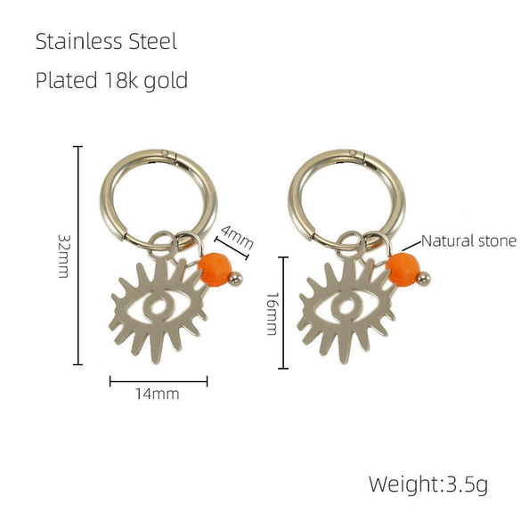 Wholesale Geometric Stainless Steel Electroplated Earrings Unisex Niche Style