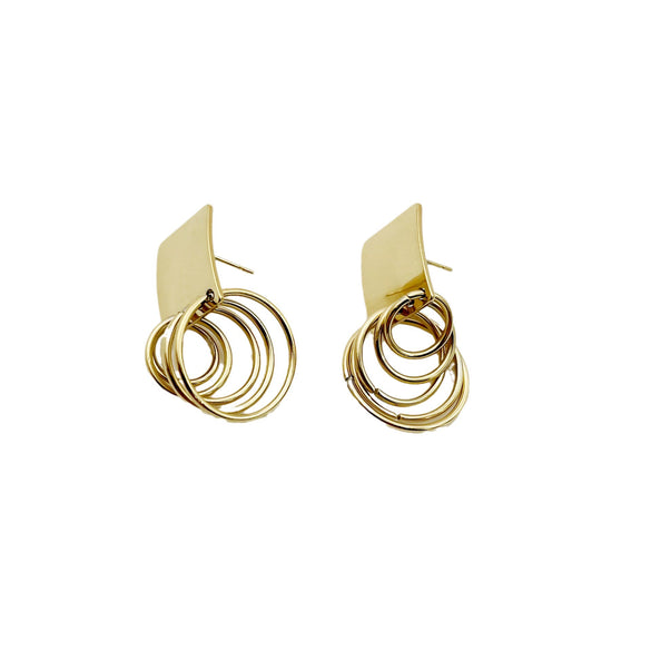 Wholesale Geometric Stainless Steel Electroplated Earrings