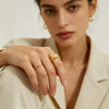 Wholesale Geometric Stainless Steel Electroplated Engraved Smooth Vintage Vertical Stripe Insstyle Unisex Ring