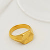 Wholesale Geometric Stainless Steel Electroplated Engraved Smooth Vintage Vertical Stripe Insstyle Unisex Ring