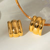 Wholesale Geometric Stainless Steel Electroplated Fashion Simple Smooth Concaveconvex Earrings Trend Jewelry