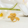 Wholesale Geometric Stainless Steel Electroplated Flower Ring Jewelry For Women