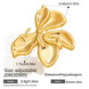 Wholesale Geometric Stainless Steel Electroplated Flower Ring Jewelry For Women