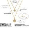 Wholesale Geometric Stainless Steel Electroplated Four Leaf Flower Pendant Layered Clavicle Chain Necklace Set For Women Unisex Adults Couples And Best Friends