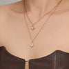 Wholesale Geometric Stainless Steel Electroplated Four Leaf Flower Pendant Layered Clavicle Chain Necklace Set For Women Unisex Adults Couples And Best Friends
