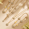 Wholesale Geometric Stainless Steel Electroplated Four Leaf Flower Pendant Layered Clavicle Chain Necklace Set For Women Unisex Adults Couples And Best Friends