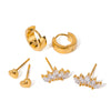 Wholesale Geometric Stainless Steel Electroplated Hoop Earrings For Women