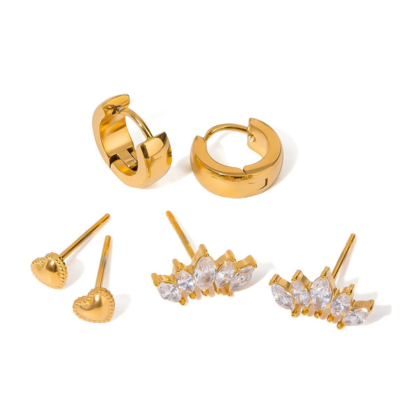 Wholesale Geometric Stainless Steel Electroplated Hoop Earrings For Women