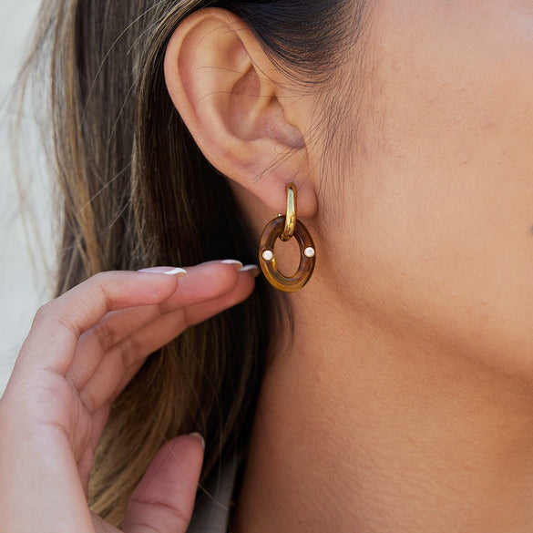 Wholesale Geometric Stainless Steel Electroplated Hoop Earrings For Women