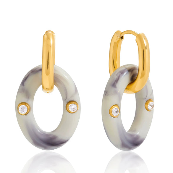 Wholesale Geometric Stainless Steel Electroplated Hoop Earrings For Women